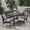 Gray/Sandblasted Dark Gray, variant on GDF Studio Elis Outdoor Acacia Wood and Wicker 7 Piece Expandable Dining Set, Sandblasted Gray and Gray