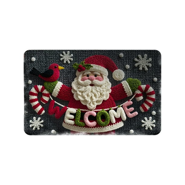 Adornos navideños, adornos navideños, regalos navideños. Alfombras navideñas de 80 x 50 cm. Tapete navideño. Decoración navideña para sala de estar, dormitorio, cocina, baño.