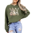 thumbnail image 5 of Camo 3 Easter Bunnies Sweatshirt for Women Teens & Kids Spring Family Matching Pullover Army Green Sweatshirt Adult X-Large, 5 of 7