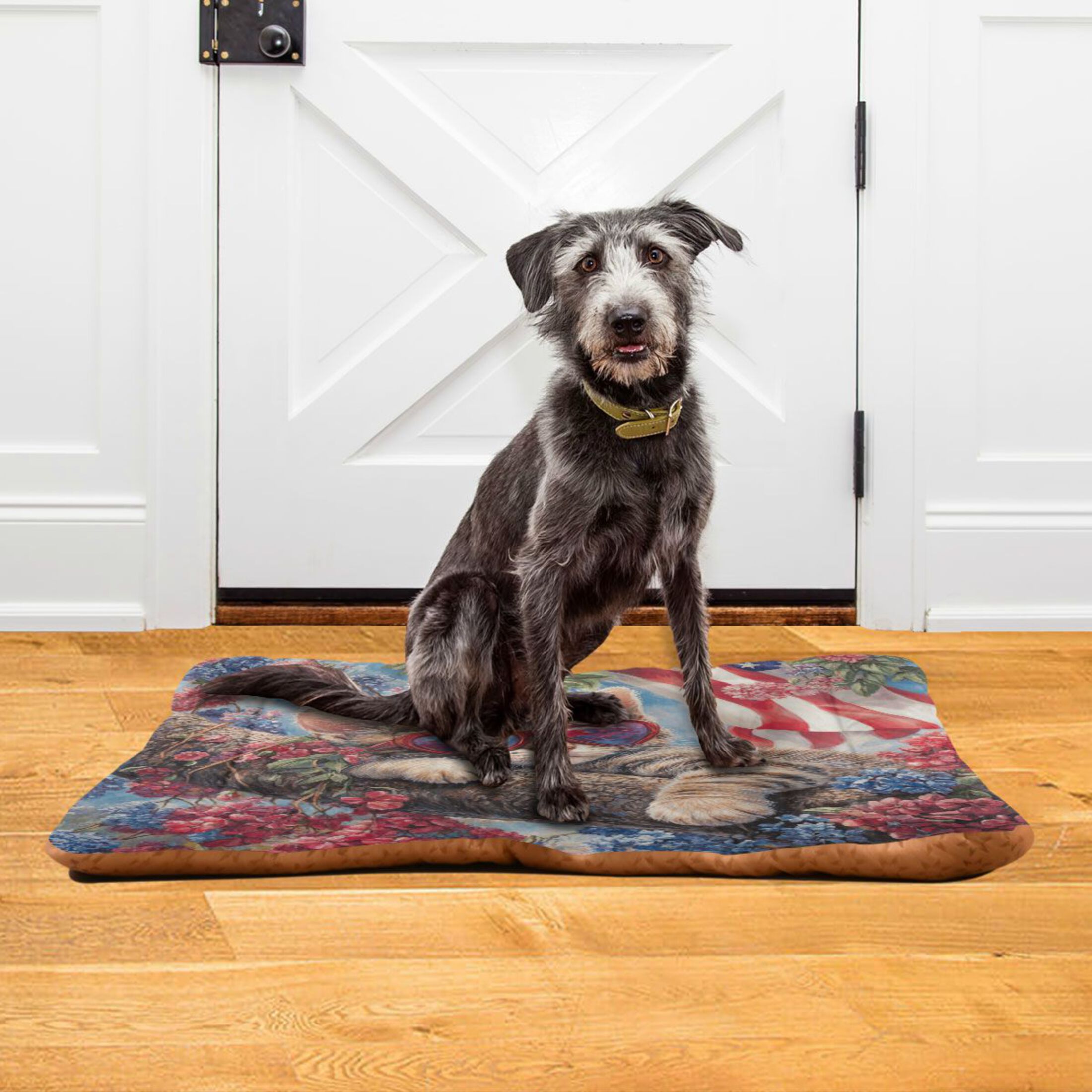 Qxltty 4th Of July Cat Ped Pad Wear-resistant and Hard to Bite Through Sleeping Pad for Small Medium Large Dogs Winter Pet Bed 36×24in