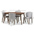 thumbnail image 6 of Baxton Studio Cassie Mid-Century Modern Walnut Wood Fabric 5-Piece Dining Set, Multiple Colors, 6 of 6