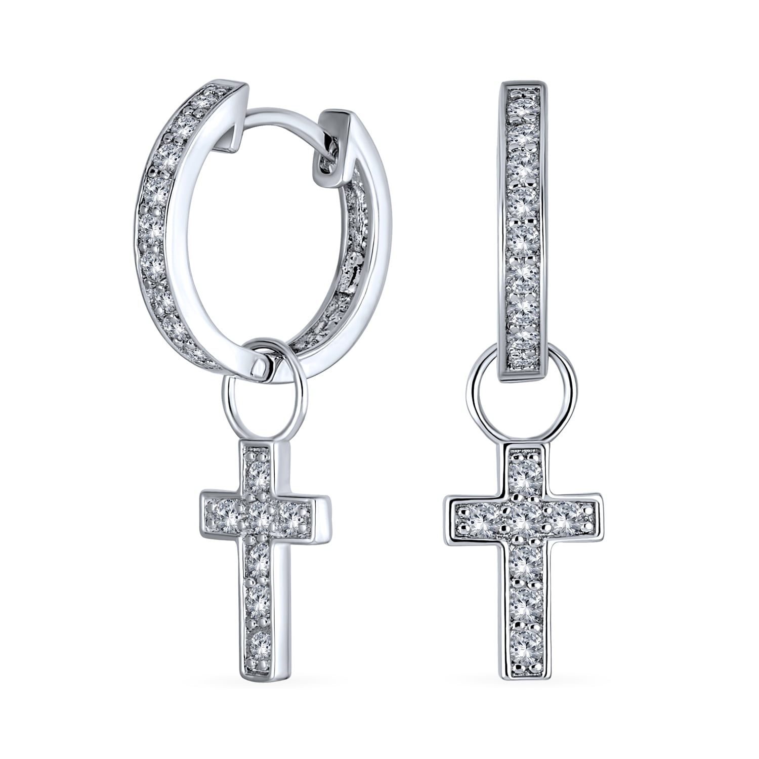 Cz cross earrings clearance