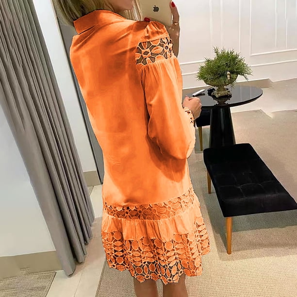 orange patchwork dress Monki long sleeve midi dress in orange patchwork floral