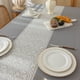 thumbnail image 3 of Mantel informal de poliéster impermeable, lavable a máquina, utilizado para Decoración de mesa, decoración de fiesta de boda, color gris, 1 unidad, 3 of 4