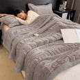 thumbnail image 4 of Tauxra Soft Floral Embossed Flannel Blanket 59x39 Inch Multi Functional Warm Throw For Couch Bed^^1., 4 of 6