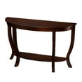 thumbnail image 2 of Southern Enterprises 48" Brown Classic Style Demilune Console Table with Shelf, 2 of 3