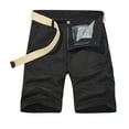 thumbnail image 2 of Lilgiuy Men Athletic Shorts Casual Solid Zipper Button Pockets Cropped Cargo Shorts Training Fishing Jogger Clearance, 2 of 3