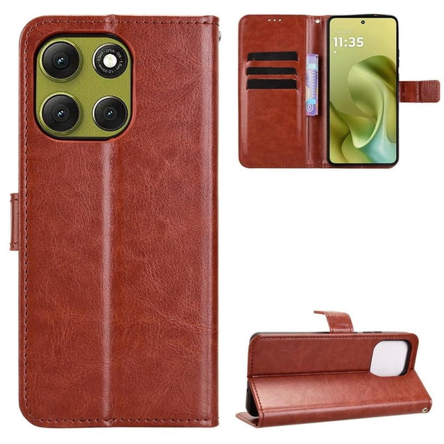 Funda tipo libro para Motorola MOTO G86 5G, cartera todo‑en‑uno, funda multifuncional con tarjetero y correa de muñeca desmontable