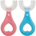 thumbnail image 1 of 2PCS Kids U-Shaped Toothbrush, Manual Training Tooth Brush, Food Grade Soft Sili, 1 of 5