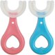 thumbnail image 1 of cepillos de dientes en forma de U para niños, cepillo de dientes de entrenamiento manual, cabezal de cepillo de silicona suave de grado alimenticio, diseño de limpieza de dientes bucales de 360° para niños pequeños y niños (S (de 2 a 6 años)) Sailing Electrónica, 1 of 6