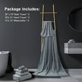 thumbnail image 2 of Smuge 8 Piece Oversized Bath Sheet Towels, 2 Extra Large Bath Towels Sheet, 2 Hand Towels and 4 Washcloths 600 GSM Ultra Soft Bath Towel Set Highly Absorbent Hotel Luxurious Towels(Dark Grey), 2 of 7