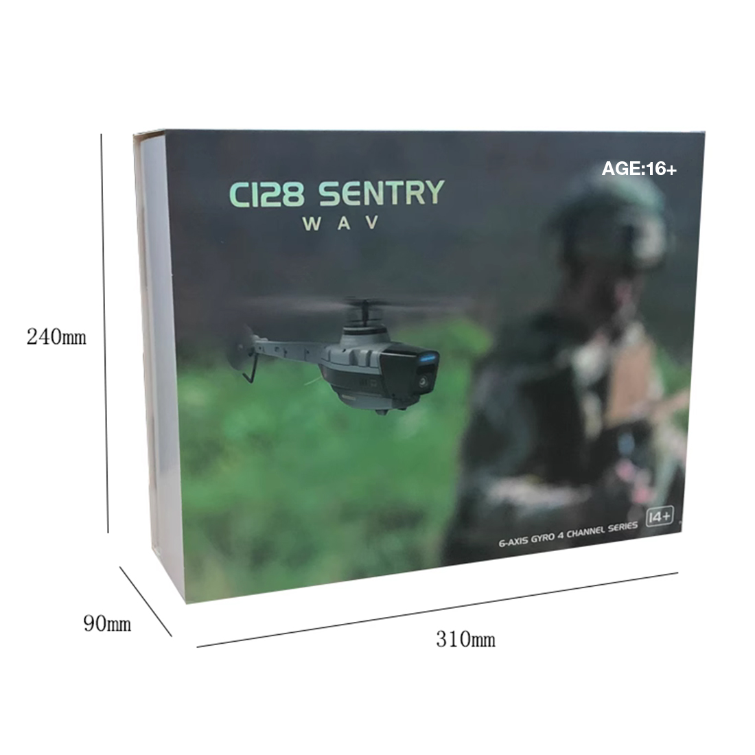 RC Aerial Vehicle Reconnai Military Aircraft, 2.4G 4CH Helicopter Model (RTF)