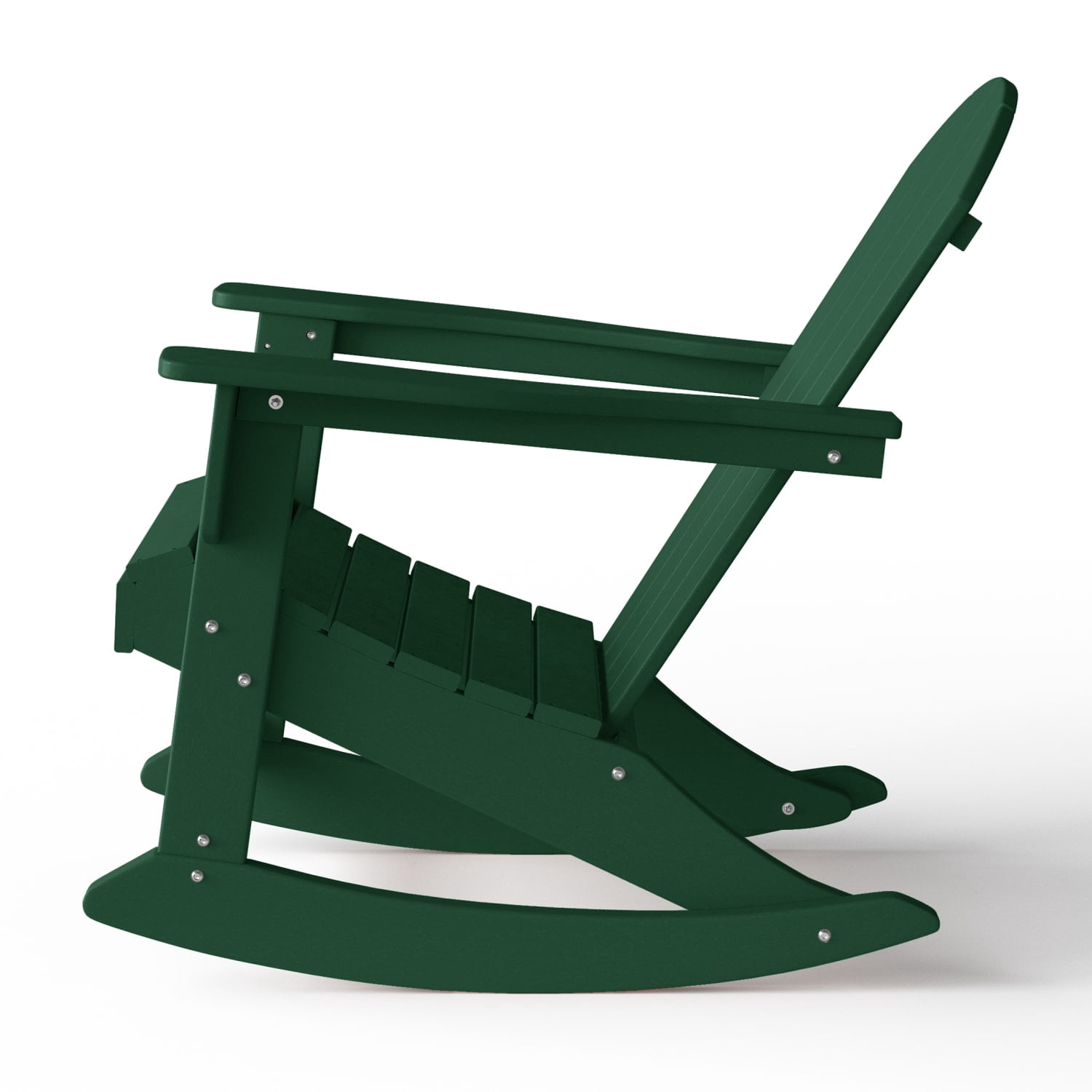 WestinTrends Malibu Outdoor Patio Porch Rocking Adirondack Chair, Dark Green