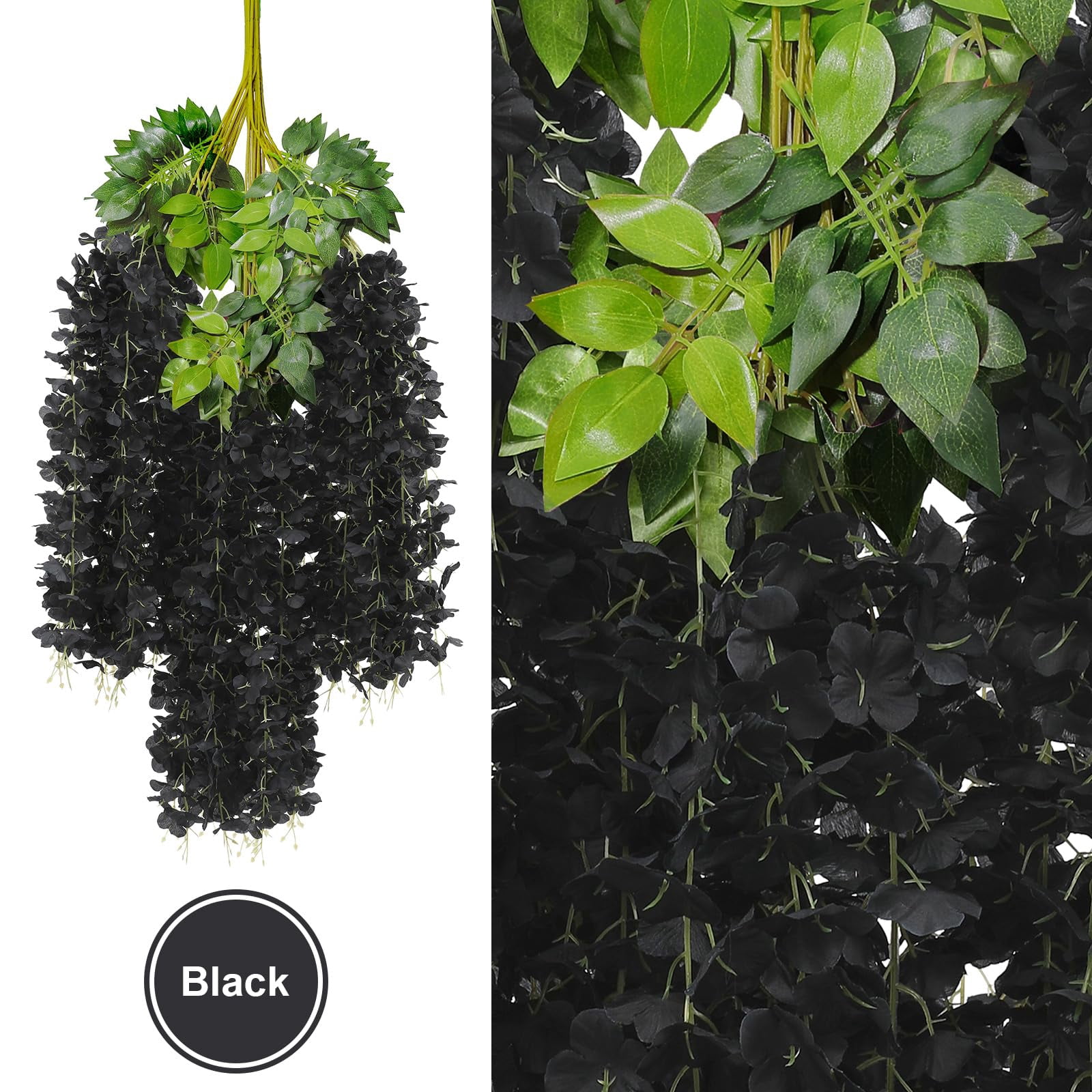 24 Pack Artificial Fake Wisteria Vine Ratta Hanging Garland Silk Flowers String Home Party Wedding Decor