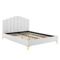 thumbnail image 4 of Modway Olivia Queen Performance Velvet Polyester Platform Bed in White, 4 of 11