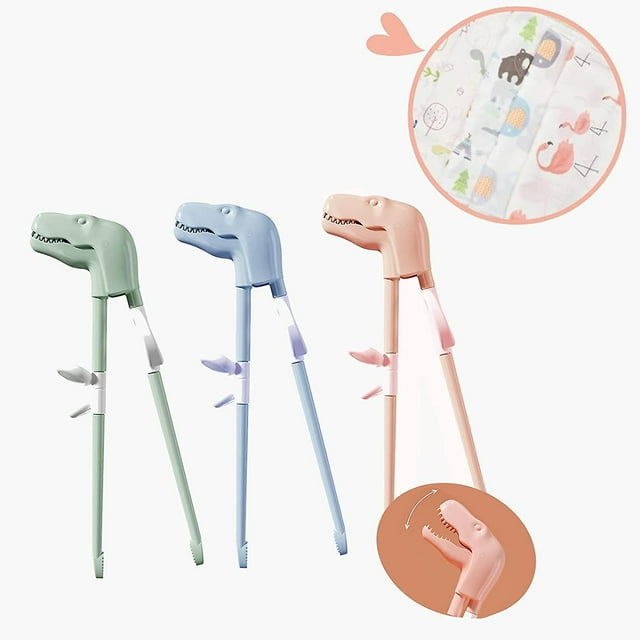 Palillos de entrenamiento de dinosaurios – Pares de palillos para niños principiantes, palillos de entrenamiento para niños, palillos reutilizables