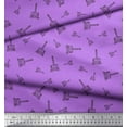 thumbnail image 3 of Soimoi Purple Cotton Cambric Fabric Paint Brush Hardware Print Fabric by the Yard 42 Inch Wide, 3 of 3