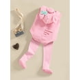 thumbnail image 5 of Hirigin Toddler Baby Girls Halloween Outfits Velvet Pig Hooded Romper Jumpsuit with Stocking 0 6 12 18 24 Months Fall Winter Clothes Set, 5 of 8