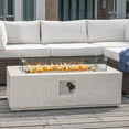 thumbnail image 6 of COSIEST 42-inch x 13-inch 50,000 BTU Terrazzo Rectangle Outdoor Propane Fire Pit with Wind Guard, Lava Rocks and Rain Cover, 6 of 6