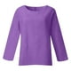 thumbnail image 5 of Camiseta de manga larga y cuello redondo de color liso para mujer: estilo informal y holgado, tejido de poliéster para los días más frescos., 5 of 5