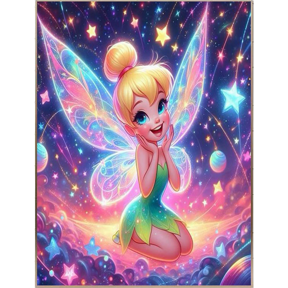 Tinker Bell Theme DIY Diamond Painting Kits for Adult,5D Full Drill Craft Painting Kits Home Wall Decor,12 x 16 inch.