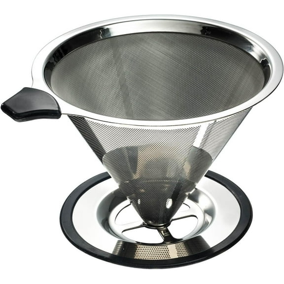 Ilymtics Coffee Filters,Pour Over Coffee Dripper,Stainless Steel, Reusable Cone Coffee Filters Black