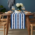 thumbnail image 2 of Coastal Turtle Table Runner - 36 Inch Long, Kitchen Dining Table Runner Dresser Scarves, Blue Stripe Navy White Geometric Ocean Farmhouse Decor for Coffee Tables Wedding Party Banquet, 2 of 8