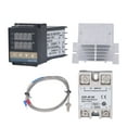 thumbnail image 3 of Kit de Contrôleurs de Température de Plomb, Sonde en Acier Inoxydable Réponse Rapide REX C100 Contrôleur de Température pour Industrie Chimique pour Poulailler 40A, 3 of 8