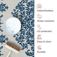 thumbnail image 2 of Well Woven Arid Blue Oriental Medallion Indoor/Outdoor High-Low Pile Runner 2'7" x 9'10", 2 of 8