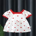 thumbnail image 3 of Infant Baby Girls Princess Dress Dot Print Square Neck Cute Dress, 3 of 9