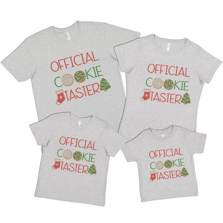 

7 ate 9 Apparel Matching Family Merry Christmas Shirts - Official Cookie Taster - Baking Grey T-Shirt 6 Months