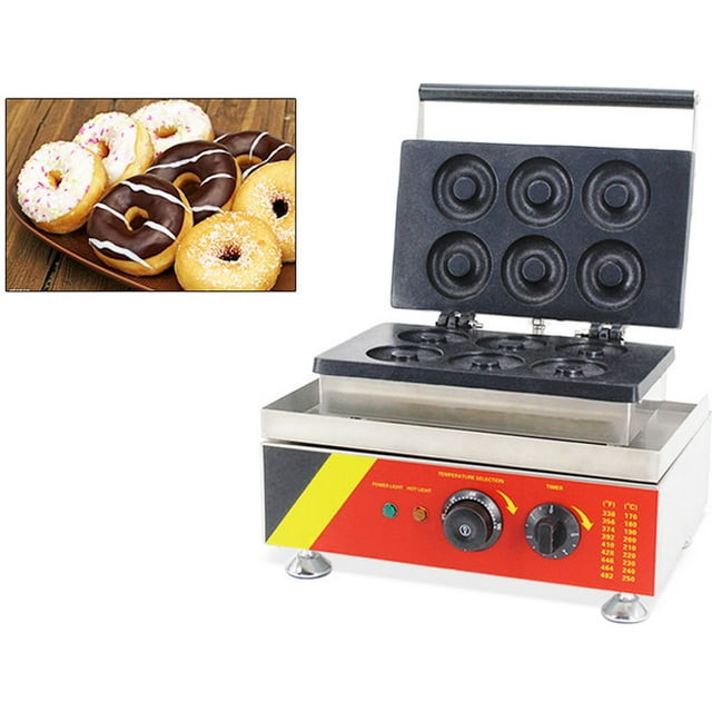 Electric Donut Maker Machine Waffle baking Machine 6 Hole Double-side 110V
