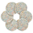 thumbnail image 7 of Yayeee 6 PCS Drink Coasters with Holder Set Woven Absorbent Round Tabletop Hot Pad, Small Pastel Pattern, 7 of 7