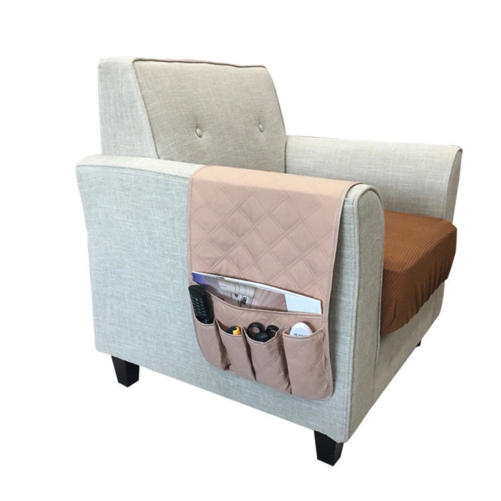 Anti-Slip Sofa Armchair Recliner Couch Magazine Grey Ipad 105cm*41cm 7 Pockets for TV Romote Control Holder Phone ZSASU Bedside Caddy,Bedside Storage Caddy,Sofa Armrest Organiser 