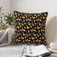 thumbnail image 6 of Susaid Flowe Rooster Print Velvet Throw Pillow Covers Home Art Deco Pillowcase Square Pillow Case Cushion Cover for Bed Sofa Living Room Car Indoor and Outdoor-20"x20", 6 of 8