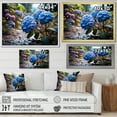 thumbnail image 4 of Designart "Blue Purple Hydrangea landscape II" Floral Floater Framed Canvas Wall Art, 4 of 7