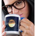 thumbnail image 2 of 3drose, Misty Moon and Stars - Astronomy, 11oz Two-tone Blue Mug, 2 of 6