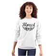 thumbnail image 3 of Hashtag Blessed Bless Religious Jesus Unisex Plus Fleece Graphic Sweatshirt Brisco Brands 2X, 3 of 5