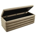thumbnail image 5 of Mezzo Upholstered Performance Velvet Storage Bench in Taupe, 5 of 10