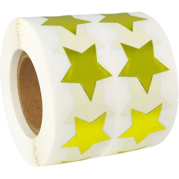 Gold Star Decals for Crafts 3/4inch Glitter Foil Stars Stickers for Kids 1000Pcs