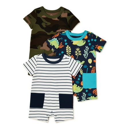 

Wonder Nation Baby Boys Short Sleeve Rompers 3-Pack Size 0-24 Months