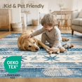 thumbnail image 4 of ODIKA 6'x9' Washable Area Rug Vintage Striped Marine Faded Starfish Seashell Coral Nautical for Family Room, Living Room, Master Bedroom, Non-Slip, Easy Care, 4 of 7