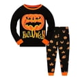 thumbnail image 4 of SJLDQY Halloween Girls Pajamas Pumpkin Graphic Long Sleeve Shirts Pants 2 Piece Hallowmas Pjs Sets Fall Winter Sleepwear Comfy Loungewear, 4 of 4