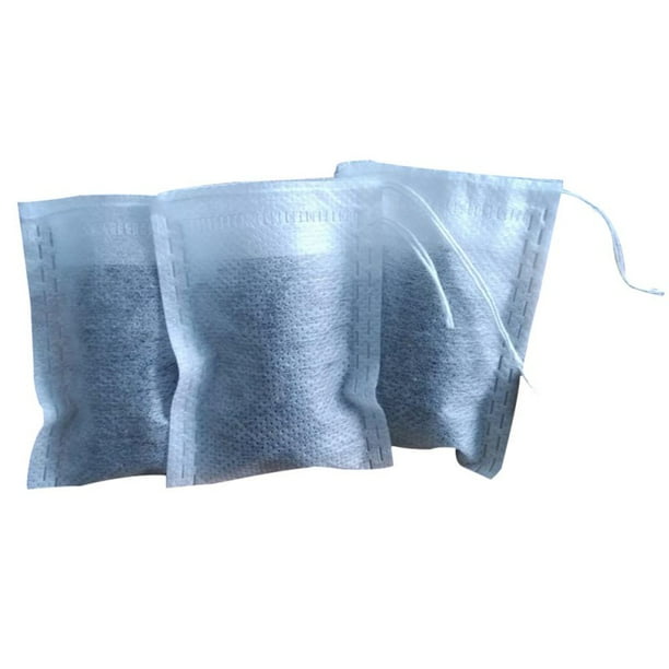 Tea Filter Bags, Disposable Drawstring Seal Filter Tea Bags, Set of 100