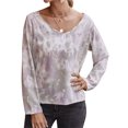 thumbnail image 1 of Blouse à Manches Longues Imprimée Teinture sur Nœuds pour Femmes, 1 of 6
