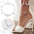 thumbnail image 2 of FORYULIK Boho Double Layer Anklets For Women Pearl Streaming Pendant Foot Chains 8 Shape Beach Bracelet Anklets, 2 of 4