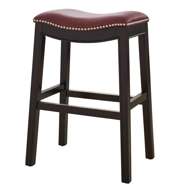 Taburete New Ridge Home Goods Julian 25 de piel sintética, color rojo