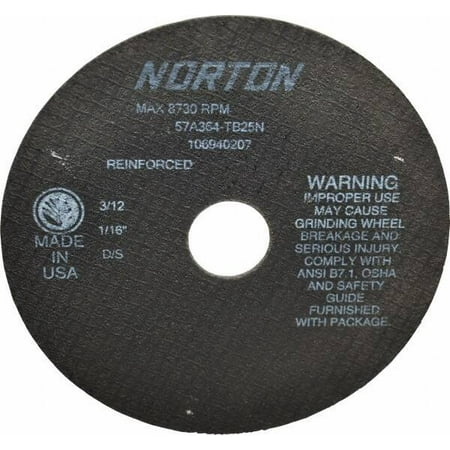 

Norton 7 x 1/16 1-1/4 Hole 36 Grit Aluminum Oxide Cutoff Wheel