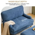 thumbnail image 4 of Bezseller Chaise Lounge with Ottoman, Oversized Accent Armchair and Ottoman Set for Bedroom, Blue, 4 of 10