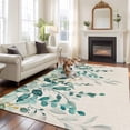 thumbnail image 3 of Area Rug 60×96in, Rustic Watercolor Leaves on Linen Floor Carpet Living Room Rug, Farm Botanical Leaf Non-Slip Welcome Mat Indoor Rugs for Bedroom Dining Room, 3 of 9